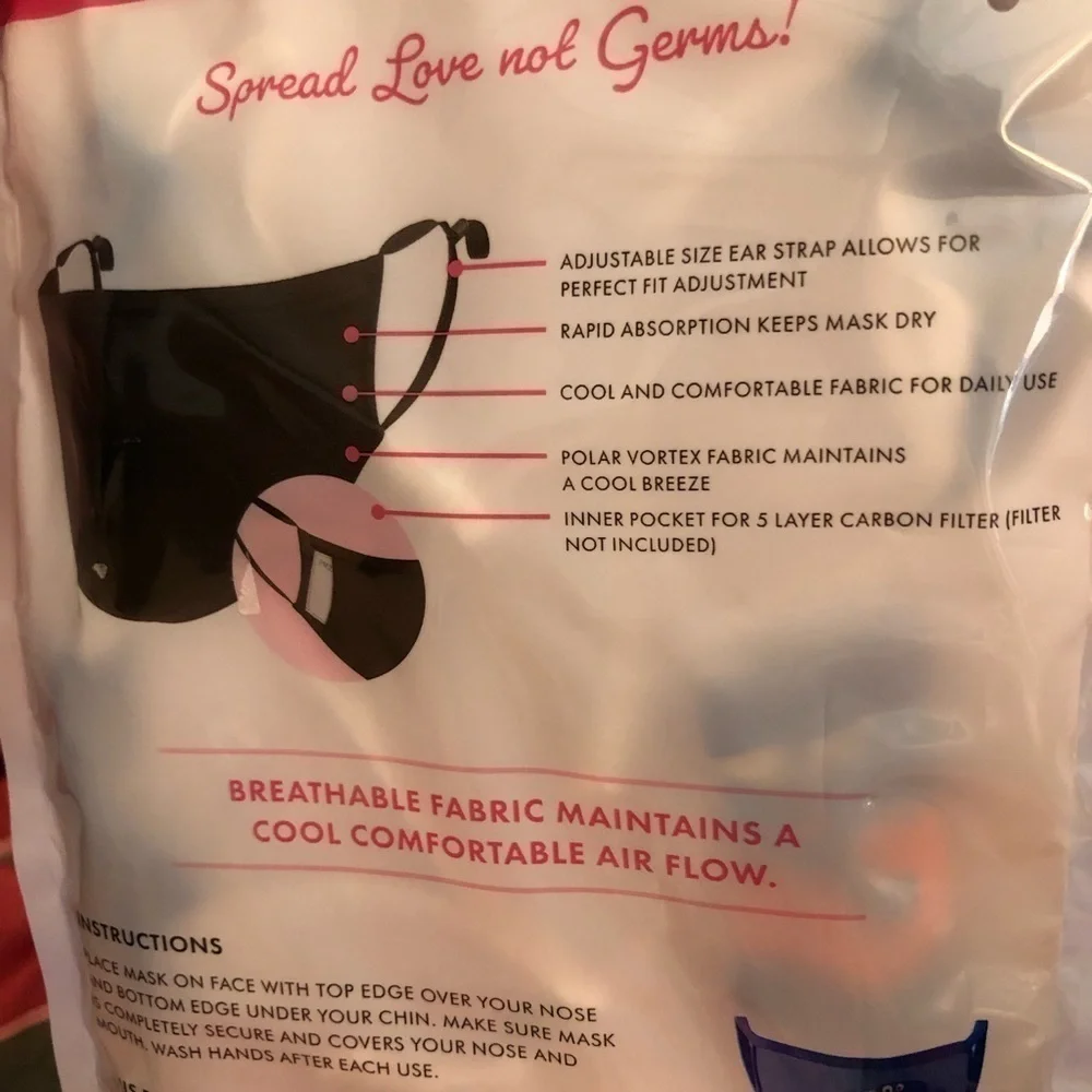 Love Bug kids face masks New! 3 pack cool flow